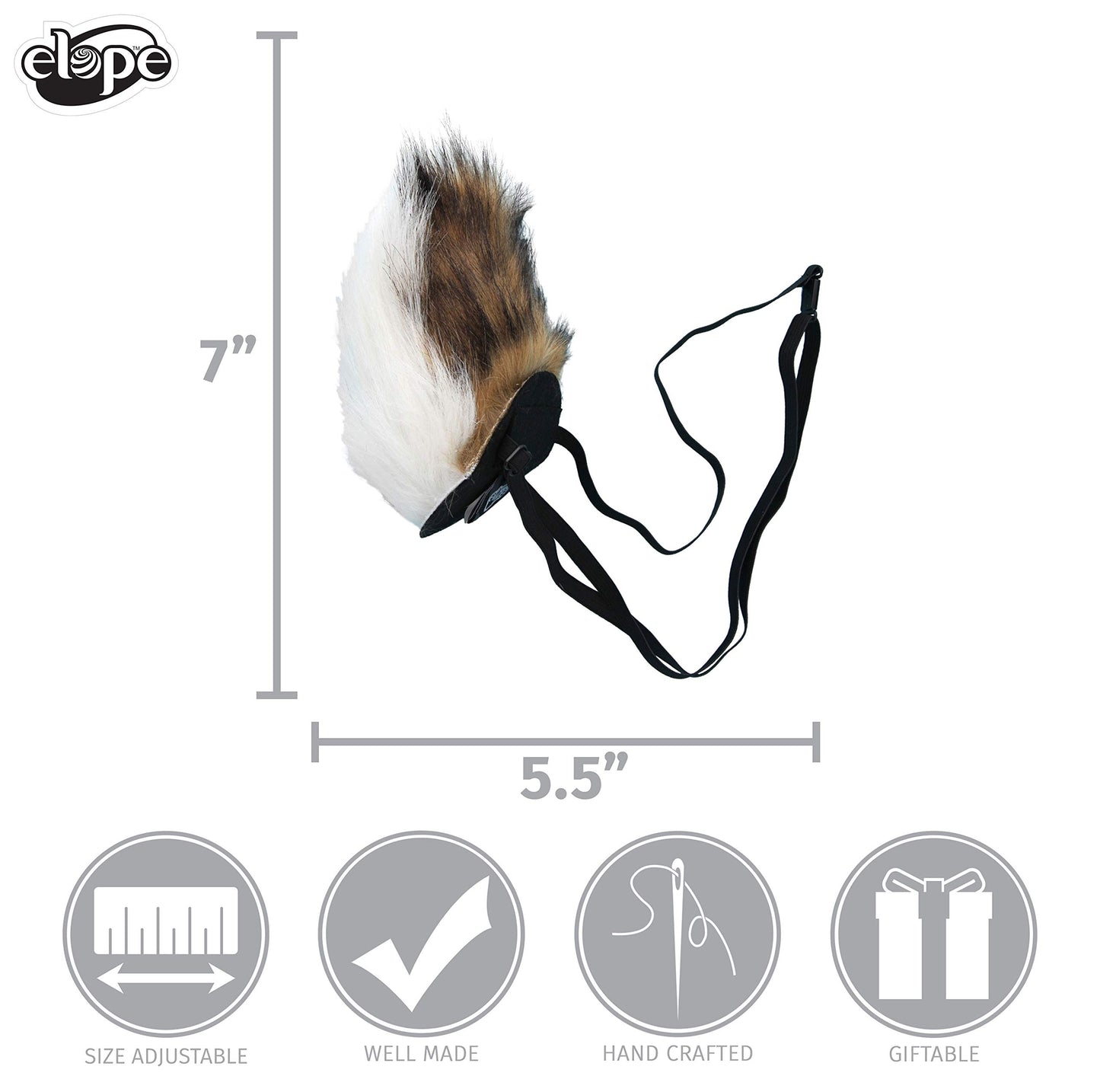 Elope Deer Fawn Furry Plush Tail Costume Accessory For Adults And Kids White