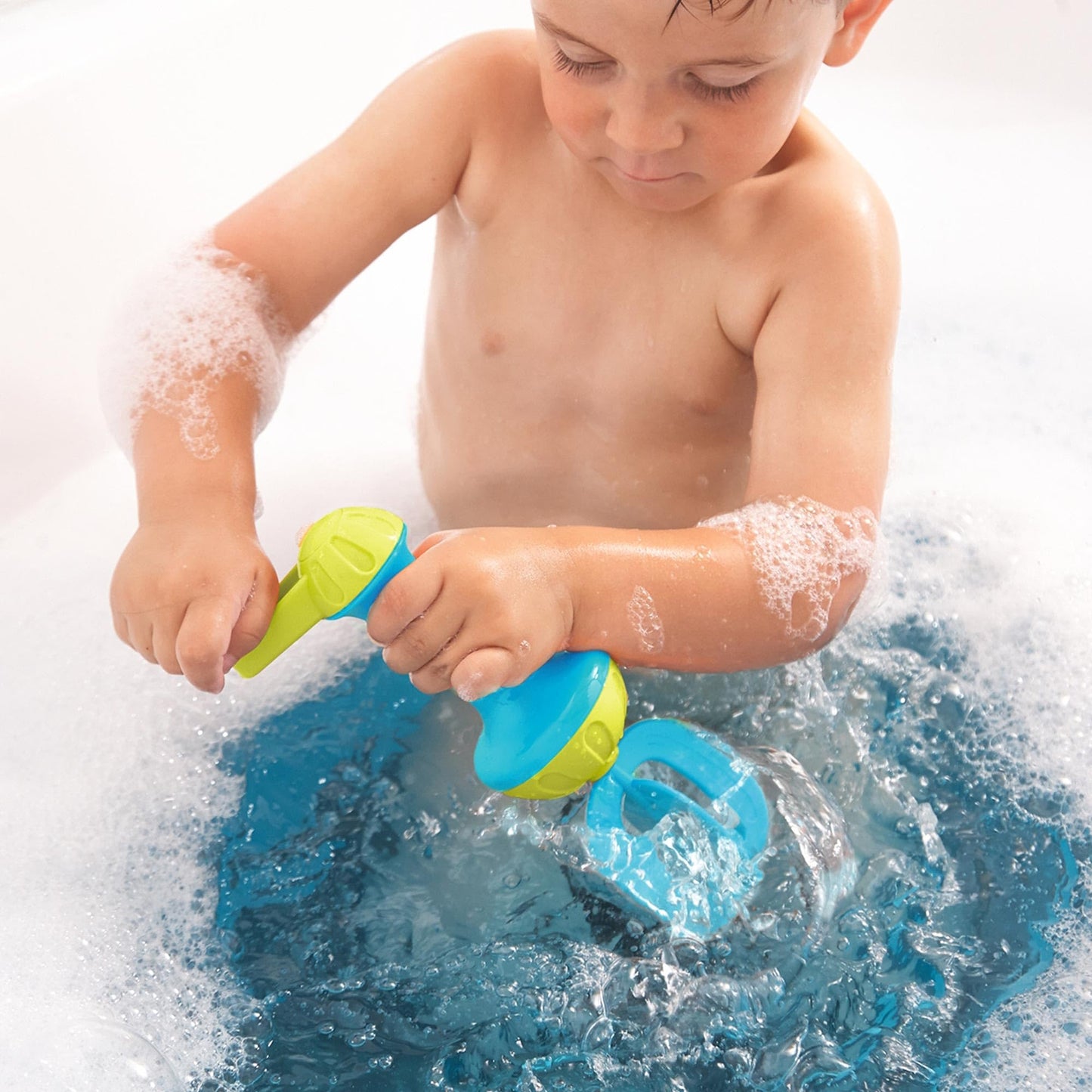 HABA Toddler Bath Toys: Bubble Bath Kids Whisk - for Kids Sensory Play, Motor Skills, and Bath Time Fun, Blue