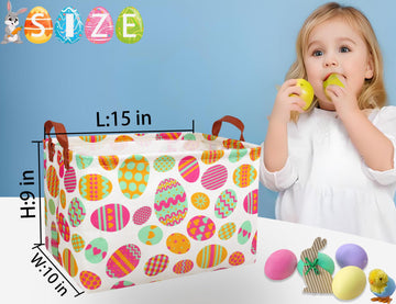 Boohit Large Easter Baskets For Kids Personalized Baby Girl Easter Basket Cute Teen Boy Spring Decor (Small Egg)