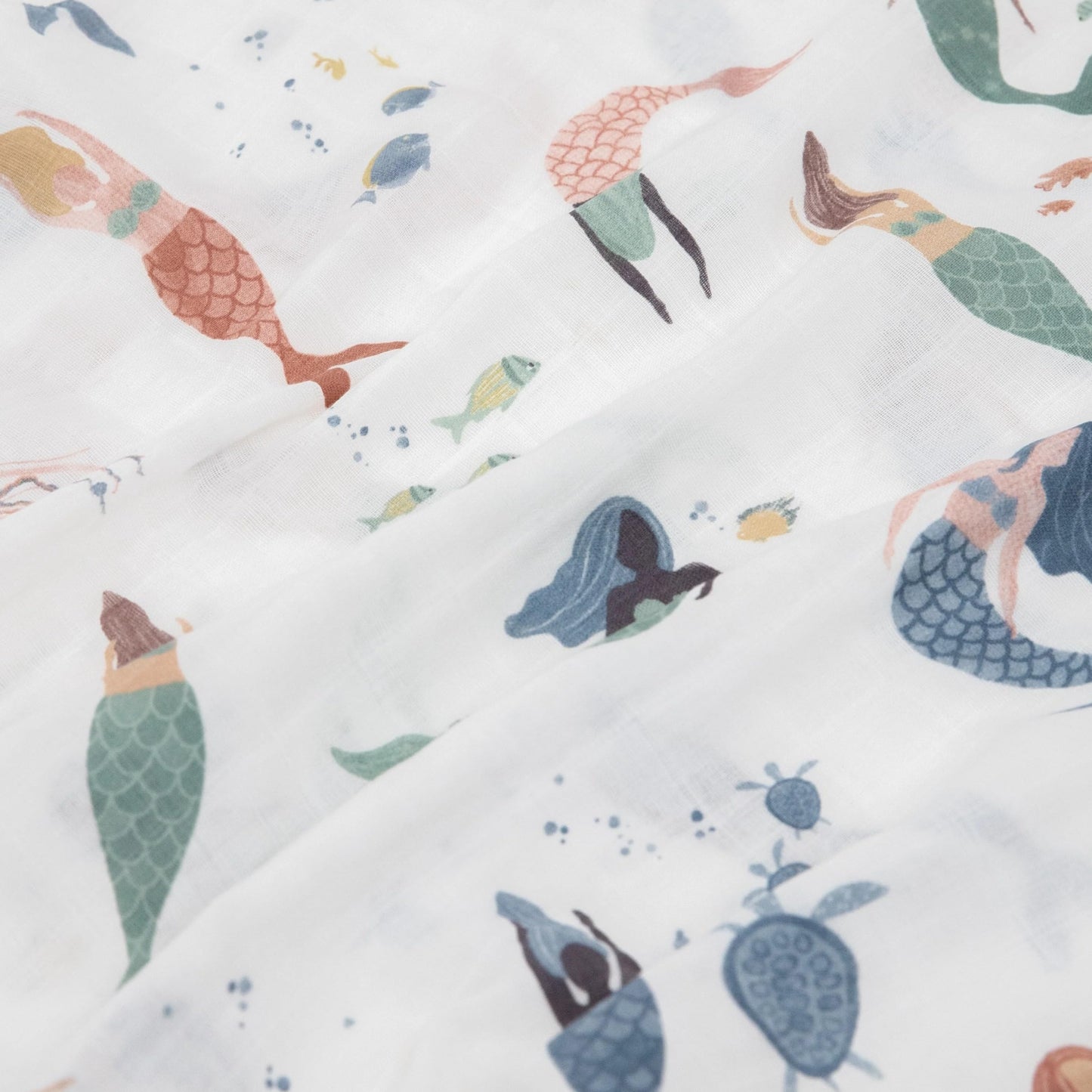 Little Unicorn Standard Pillowcase 2 Pack | Super Soft & Breathable Muslin Fabric | Snug Envelope Closure (Mermaid Party)