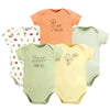 Touched By Nature Unisex Baby Organic Cotton Bodysuits, Peas And Thank You, Preemie