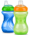 Nuby 2 Pack No Spill Cup, 10 Ounce, Blue - Red