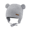 Bestjybt Baby Hat Cute Bear Infant Toddler Earflap Fleece Lined Beanie Warm Caps For Fall Winter (Grey-B, 6-12 Months)