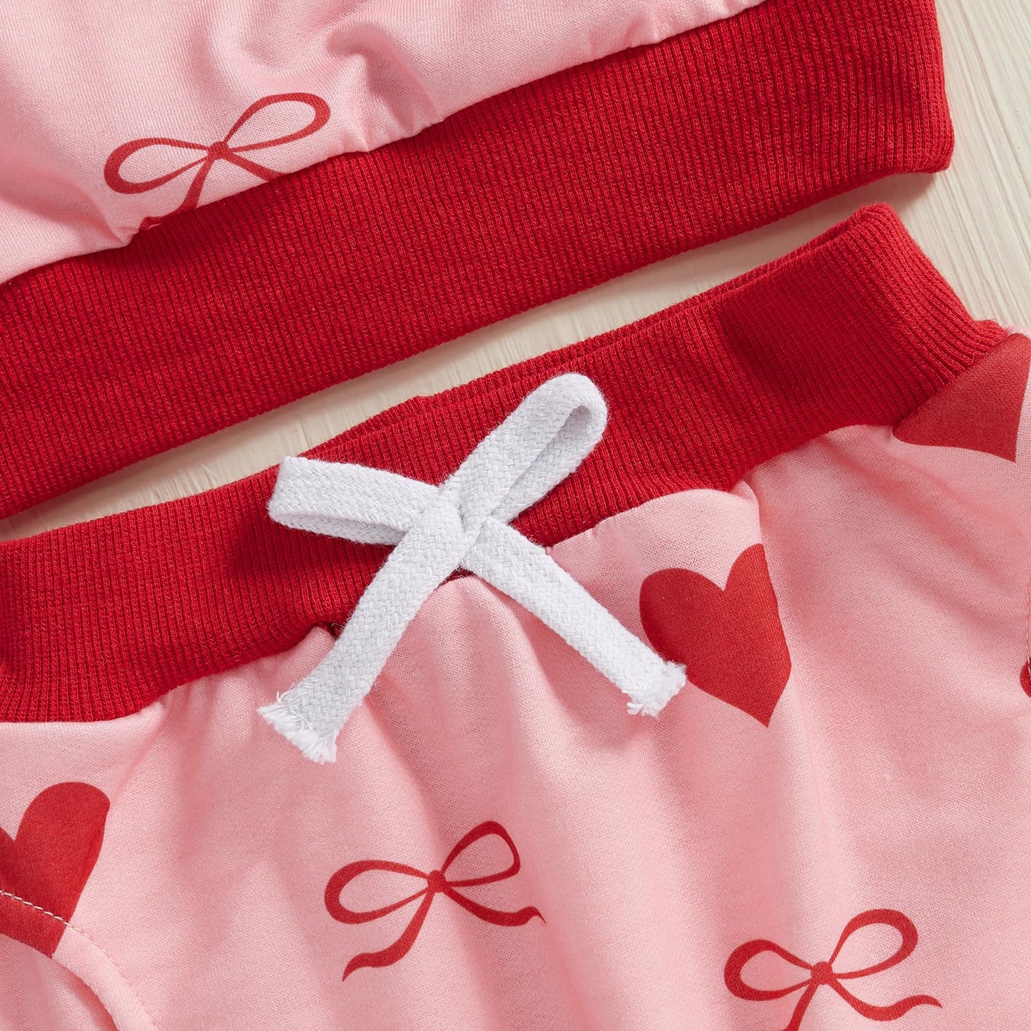 Mlpeerw Toddler Baby Girl Valentines Day Outfit 3 6 9 12 18 24 Months Long Sleeve Sweatshirt Pants Set Cute Spring Clothes (B He