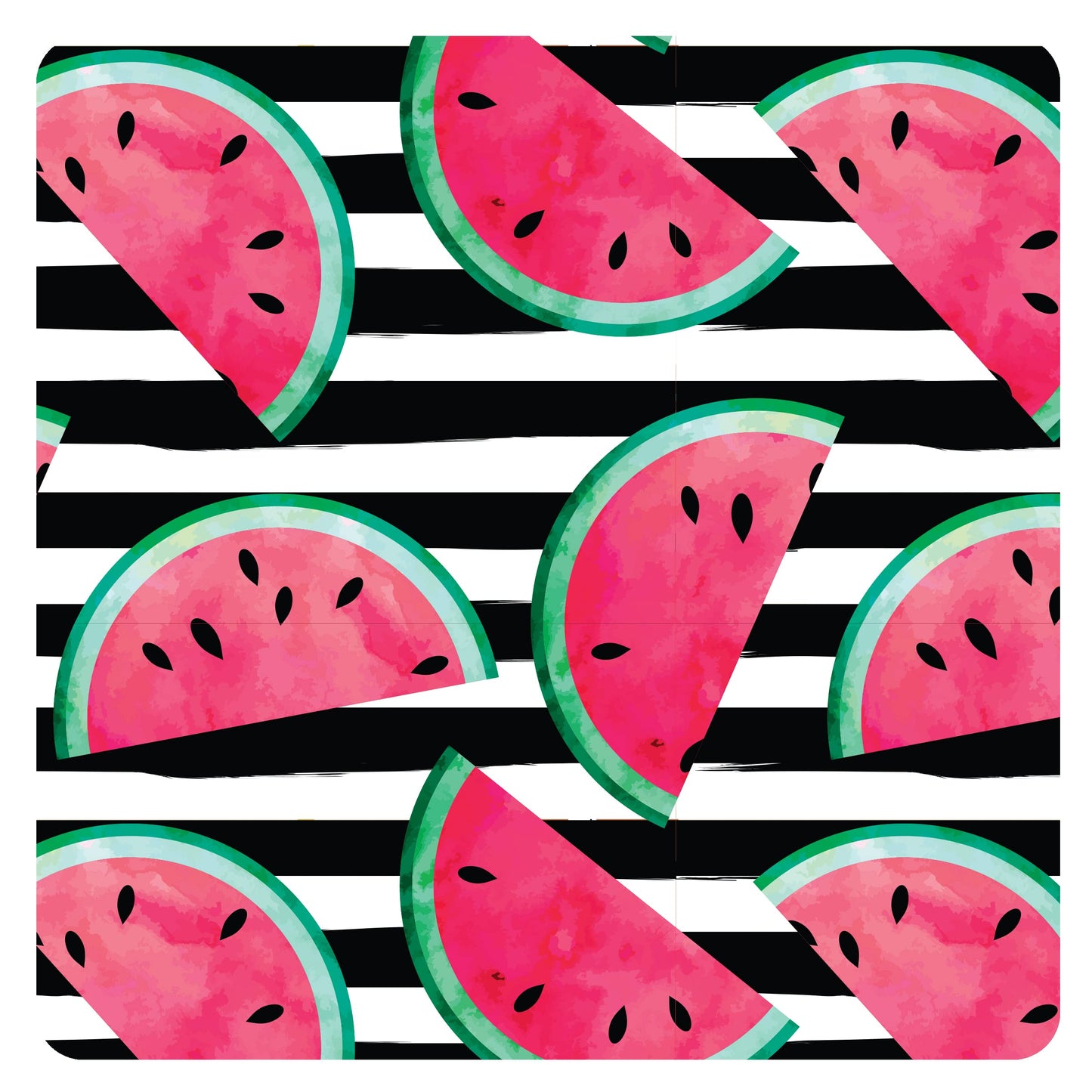 Bapronbaby Summer Stripes Watermelon Splash Mat - Waterproof Catch-All For Under High Chairs, Floors, Tables, Playtime Or Arts &