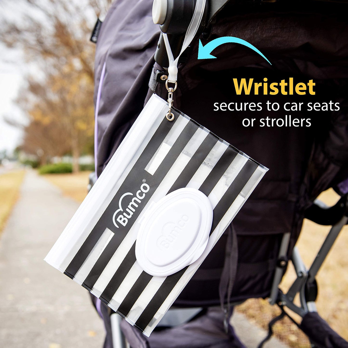 Bumco Airtight Wipes Dispenser, Keeps Wet, Reusable Refillable Pouch, Diaper Bag Organizer For Travel, Carrying Clutch, Unique B