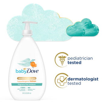 Baby Dove Face And Body Lotion For Sensitive Skin Moisture Fragrance-Free Baby Lotion 20 Oz