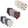 Hudson Baby Unisex Baby Cotton Bandana Bibs, Elephant Fox Sheep 12-Pack, One Size