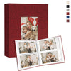 Vienrose Small Photo Album 4X6 Holds 200 Photos 2 Pack, Mini Baby Photo Album Linen Cover For Gifts Wedding Family, Red