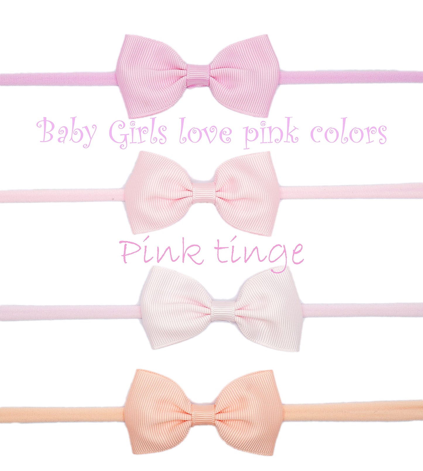 C Llot 40 Colors Baby Bow Headbands 2.75 ' Hair Bows Super Soft Nylon Headbands For Baby Girls Infants Preemie And Newborn Kid