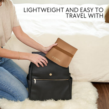 Beautiful Baby Diaper Changing Mat Made Of Vegan Leather - Soft And Easy To Wipe Changing Pad For Travel Or At Home Use - Lightw