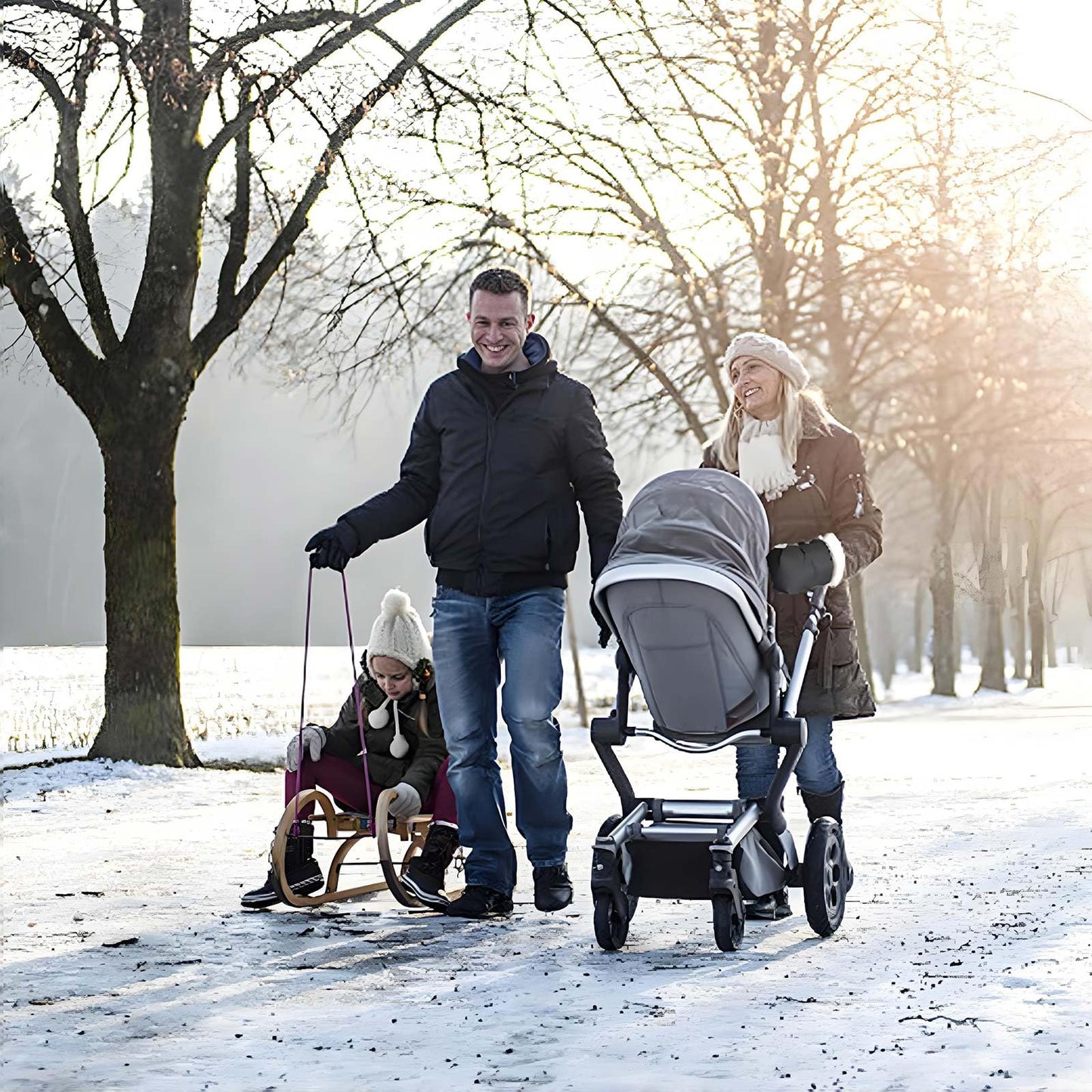 Baby Stroller Gloves, Extra Thick Stroller Hand Muff Winter Waterproof Stroller Mittens Universal Anti-Freeze Gloves For Parents