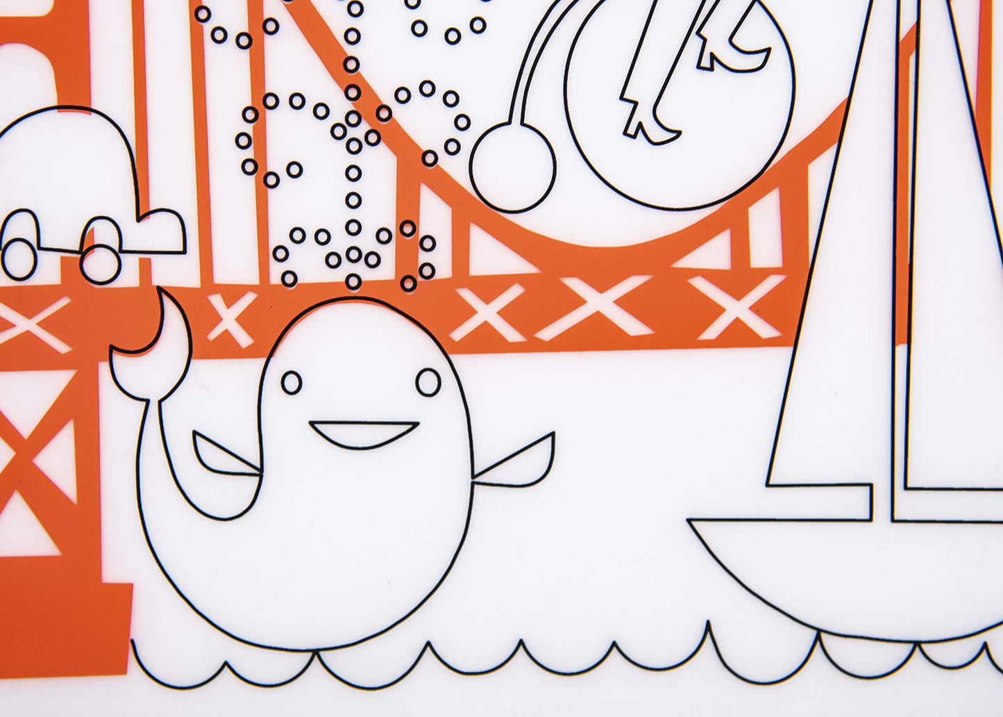 Modern-Twist Waterproof, Dishwasher Safe Mark-Mat, Mat & Marker Set, San Francisco