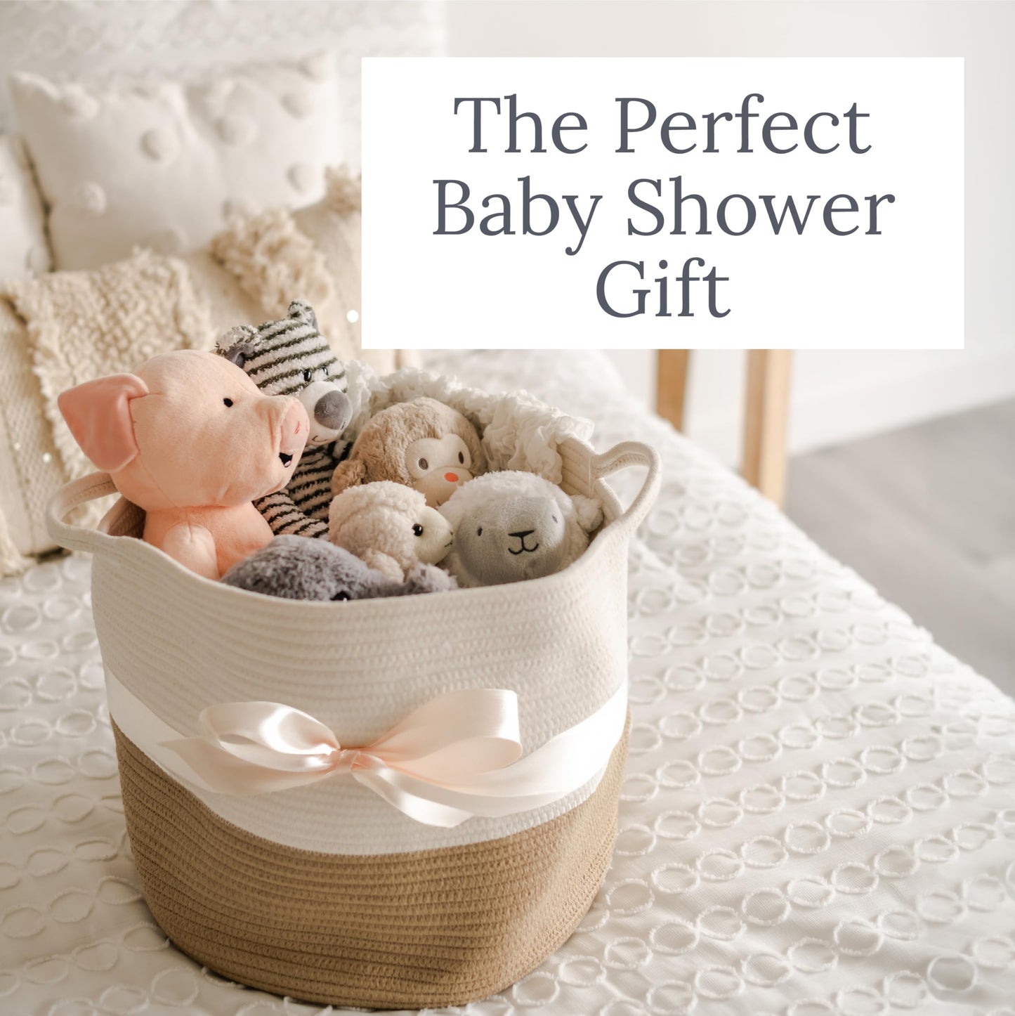 Natemia Rope Storage Basket- Nursery Bin And Toy Organizer (15 X15 X14 ), Laundry Basket, Basket For Towels, Pillows And B