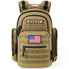 Sharkmouth Diaper Bag Backpack For Dad And Mom, Military Molle Diaper Pack With Insulated Bottle Holders And Wipe Pocket