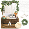 Barydat Wooden Baby Shower Crate Closet Baby Basket With Handle Baby Announcement Sign Garland Baby Hangers Large Letter, Wooden