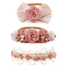 Bfnaagirl Baby Girl Floral Headband Nylon Flower Crown Elastic Hairband 3Pcs Hair Accessories Gift For Girls (9561)