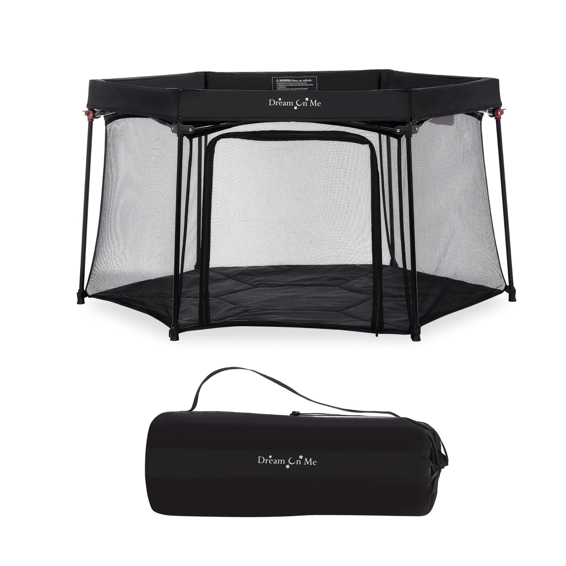 Dream On Me Onyx Playpen In Black, Baby Playpen, Portable And Lightweight, Playpen For Babies And Toddler - Comes With A Comfort