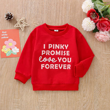 Yingisfitm Toddler Baby Girl Boy Crewneck Sweatshirt Long Sleeve Valentines Day Shirt Pullover Top Spring Clothes Outfit (Red-Lo