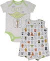 Star Wars Yoda Newborn Baby Boys Bodysuit And Romper White/Grey 3-6 Months