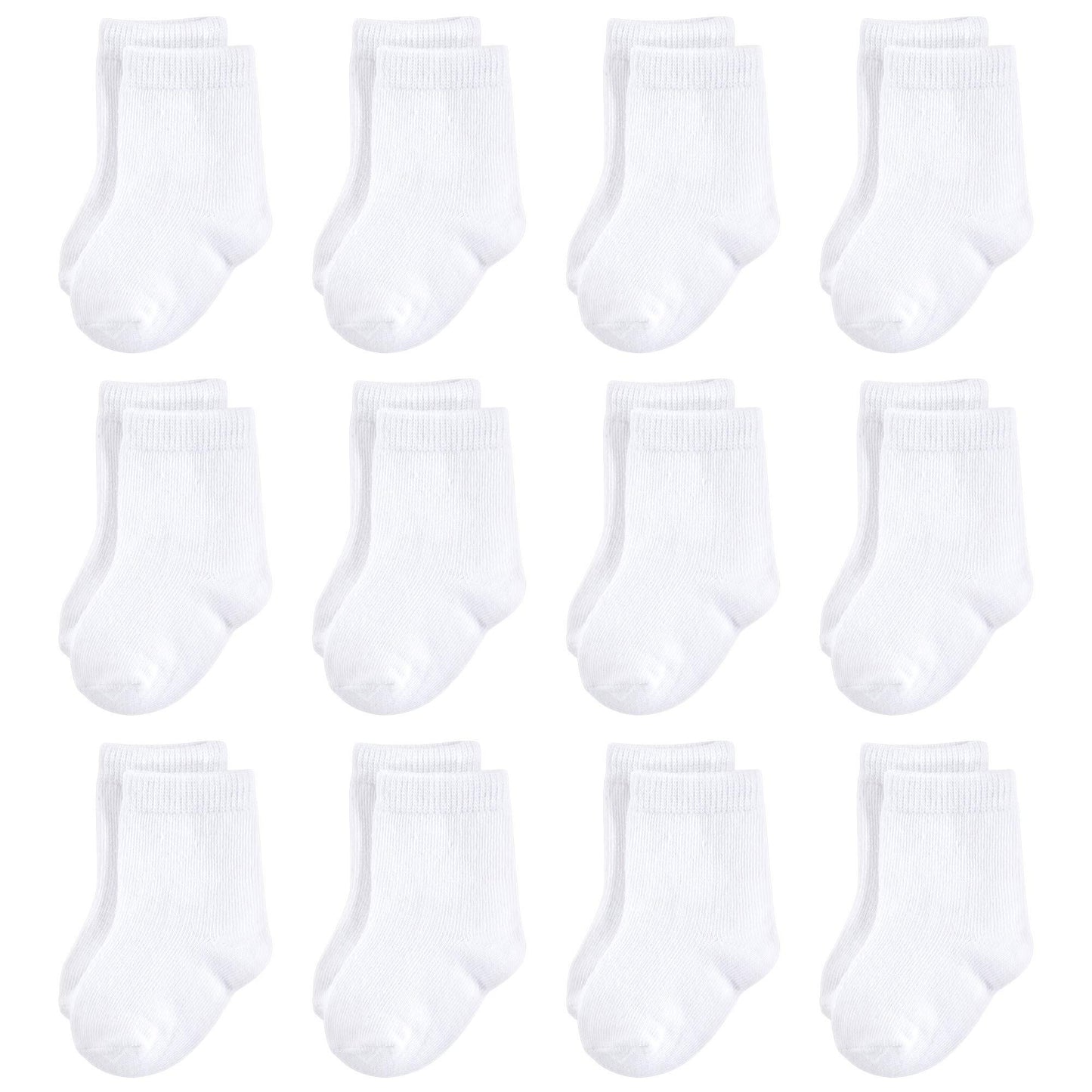 Touched By Nature Baby Boys Organic Cotton Casual Sock, White 12-Pack, 12-24 Months Us