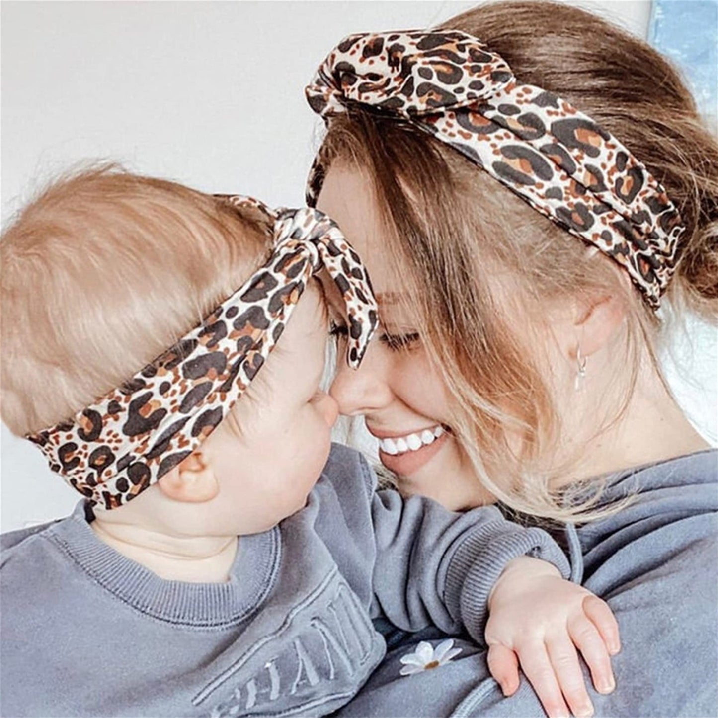 Ddnfo Mom And Baby Headbands Leopard Headwraps Infants Hair Bands(F13) (A-Leopard Headwraps)