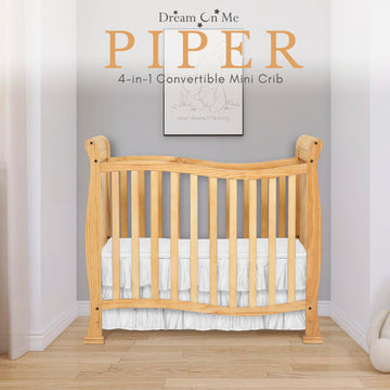Dream On Me Violet 4-In-1 Convertible Mini Crib In Natural, Greenguard Gold Certified, Jpma Certified, 3 Position Mattress Heigh
