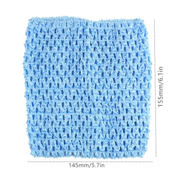 Andux 6 Inch Assorted Colors Baby Girl Crochet Tube Chest Tops Etmx-01 (Light Yellow+Brown+Blue+Lake Blue;4Pcs;6Inch)
