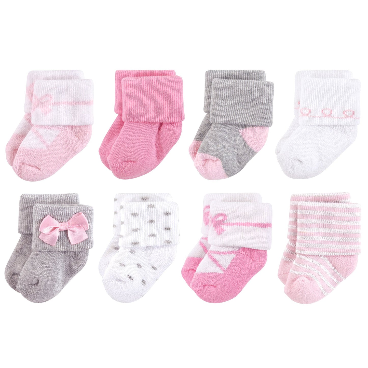 Little Treasure Baby Boys Newborn Casual Socks, Ballerina 8-Pack, 0-6 Months Us