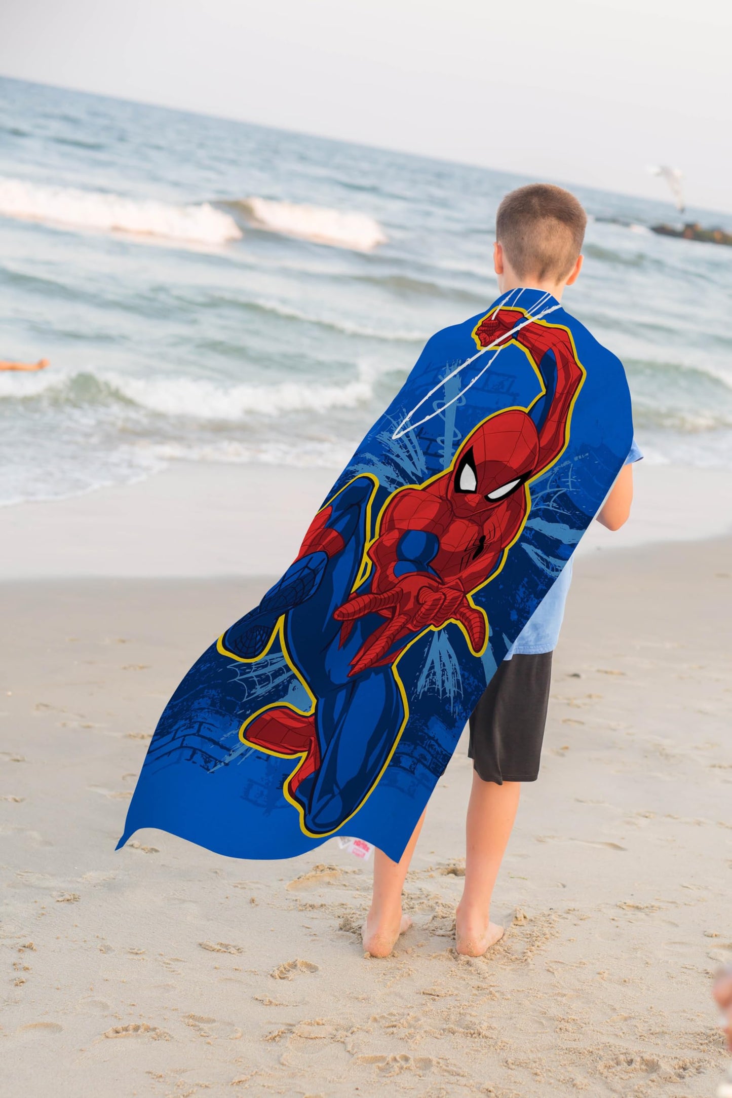 Jay Franco Marvel Spiderman Kids Bath Pool Beach Towel - Super Soft & Absorbent Avengers 100% Cotton Towel, Measures 28 X 58
