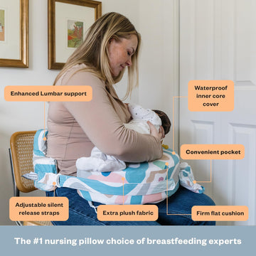 My Brest Friend Organic Cotton Super Deluxe Nursing Pillow - Enhanced Comfort & Ergonomic Breastfeeding Pillow - Ultimate Suppor
