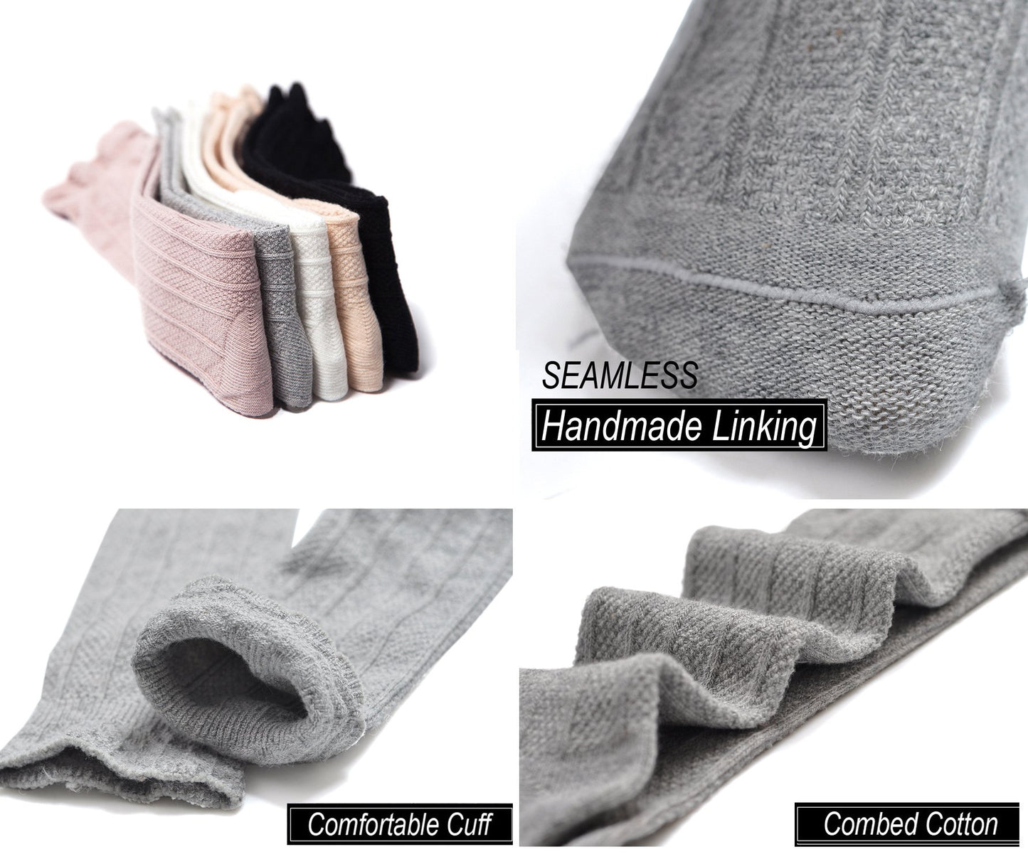 Epeius 5 Pair Pack Baby Girls Boys Uniform Knee High Socks Tube Ruffled Stockings Infants And Toddlers For 6-12 Months,Black Whi