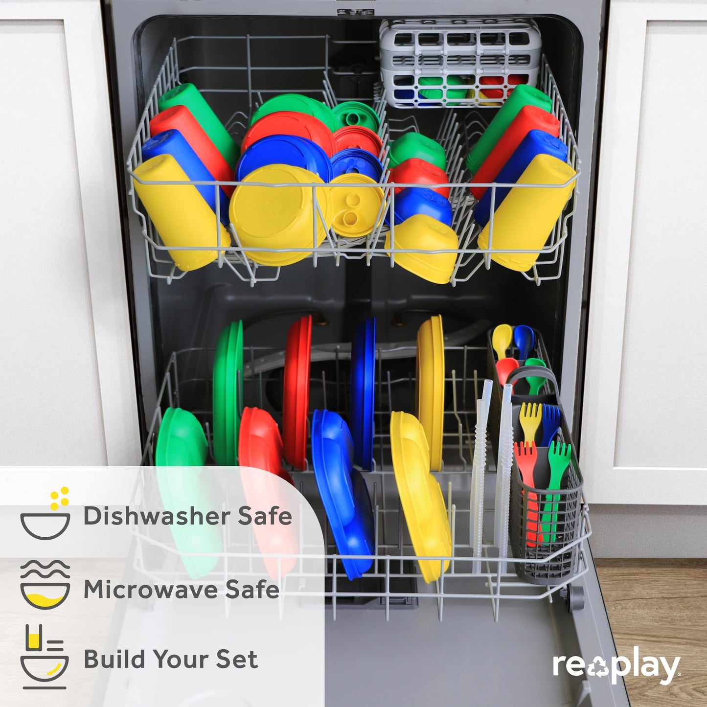 Re-Play Sippy Cups For Toddlers - 10 Oz. Reusable Spill Proof Cups For Kids, Dishwasher/Microwave Safe - Made In Usa - Set Of 6-