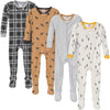 Gerber Baby-Boys 4-Pack Footed Pajamas, Moose