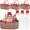 Reallnaive Baskets For Gifts Empty Large Woven Bamboo Basket For Valentine Baby Shower Birthday Party Empty Gift 15.75 X 7.87 X