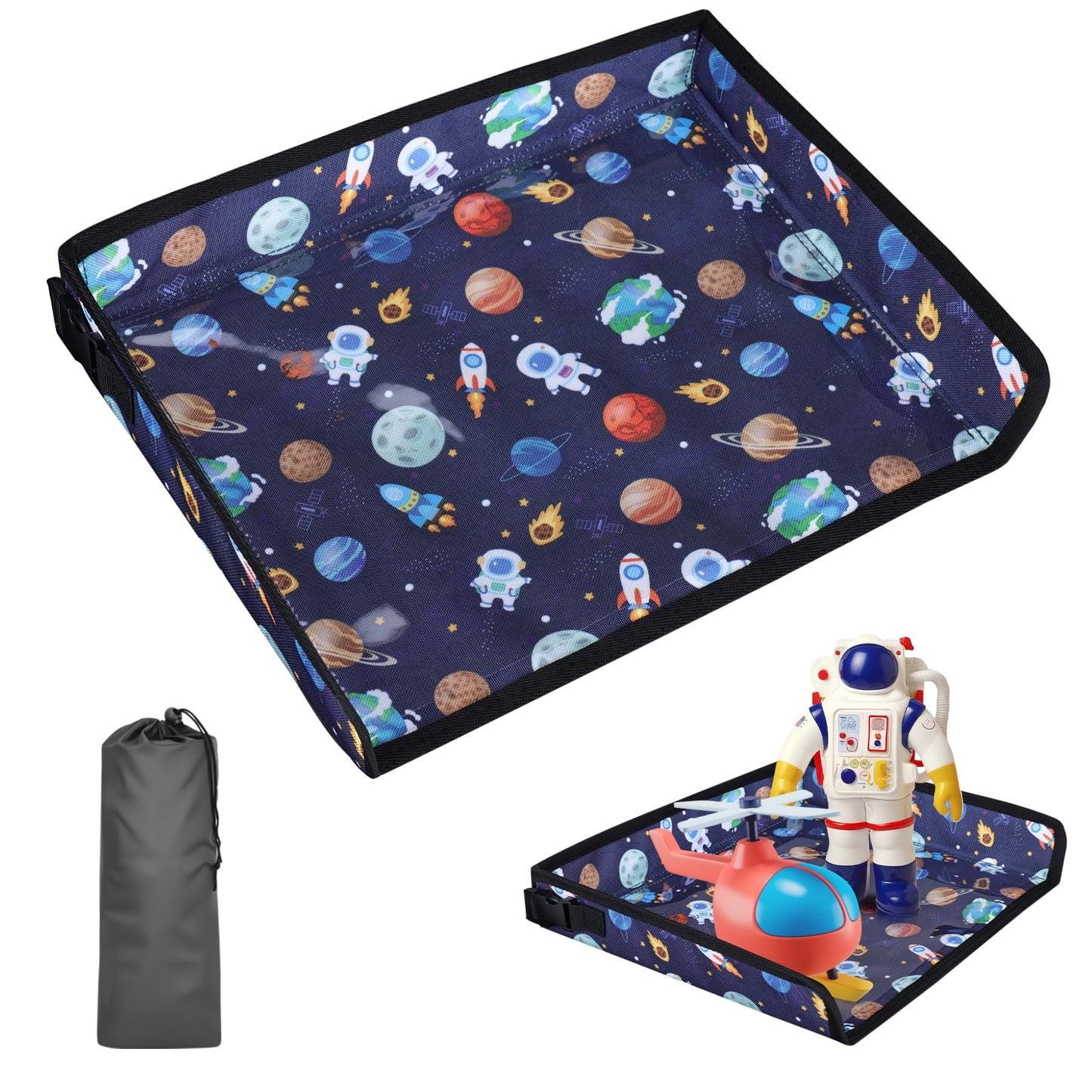 DREAMANIA Airplane Kids Travel Tray for Toddler Car Seat - Toddler Tray for Plane or Train - Travel Essential Must-Haves and Fly