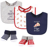 Hudson Baby Unisex Baby Cotton Bib And Sock Set, Pizza, One Size