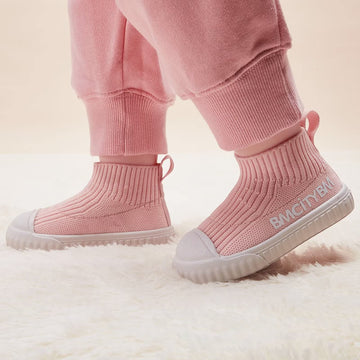 Bmcitybm Baby Walking Shoes First High Top Mesh Boots Boy Girl Walker Infant Sock Sneakers Breathable 6 9 12 16 18 20 24 Months