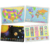 Painless Learning Educational Placemats For Kids Usa And World Maps, Solar System, The Human Body Laminated Washable Reversible