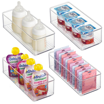 4 PACK Breastmilk Freezer Storage Container, Clear Storge Bins for Breastmilk Storage Bags Freezing Resuable Plastic Milk Yogurt