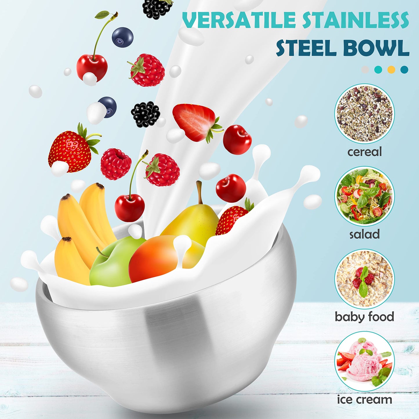 Haware 6-Piece Kids Bowls, 12Oz Sus304 Metal Bowl For Toddler Children, Small Baby Bowls For Feeding/Soup/Snacks, Multipurpose 1