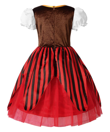 Relibeauty Girls Pirate Dress Sea Buccaneer Costume, 10-12/150