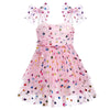 Idopip Baby Girls Sequin Heart Tutu Dress Summer Sleeveless Backless Princess Birthday Party Dresses Toddler Little Girl First C
