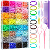 32 Colors Rubber Bands For Hair 2000 Pieces Small Elastic Baby Hair Ties With 8 Hair Styling Tools Mini Hair Accessories For Gir