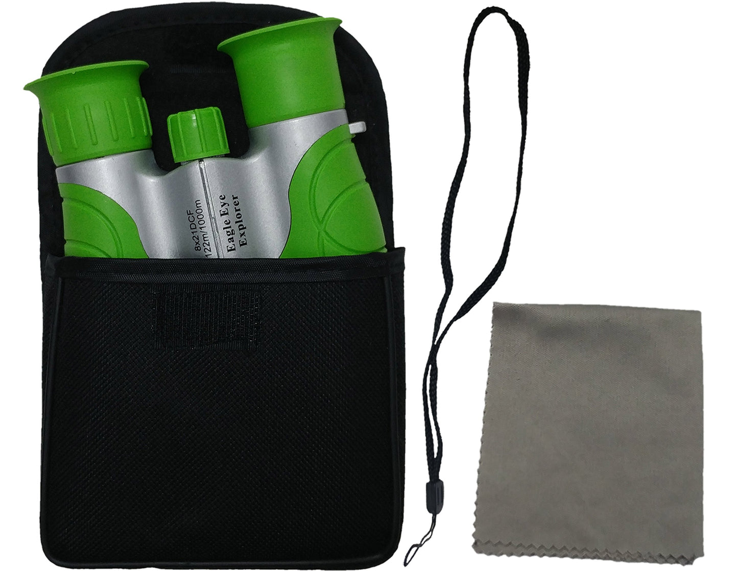 Eagle Eye Explorer Multi-Piece Set Cargo Vest With Reflective Safety Straps, 1 8X21 Magnification Binoculars And Safari Hat For