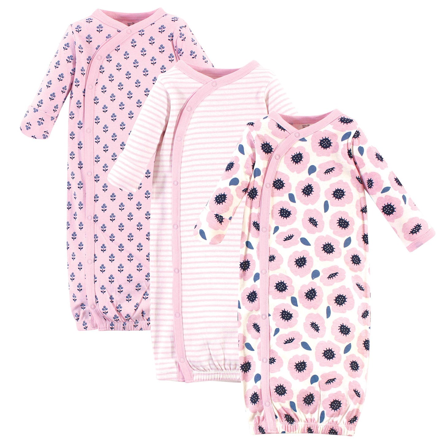 Touched By Nature Baby Organic Cotton Kimono Gowns, Blossoms, Preemie