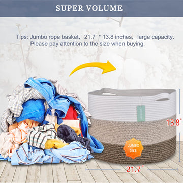 Bosroty Extra Large Blanket Basket 87L, Laundry Basket, Laundry Hamper, Xxxl Storage Basket, Woven Basket, Toy Basket, Clothes B