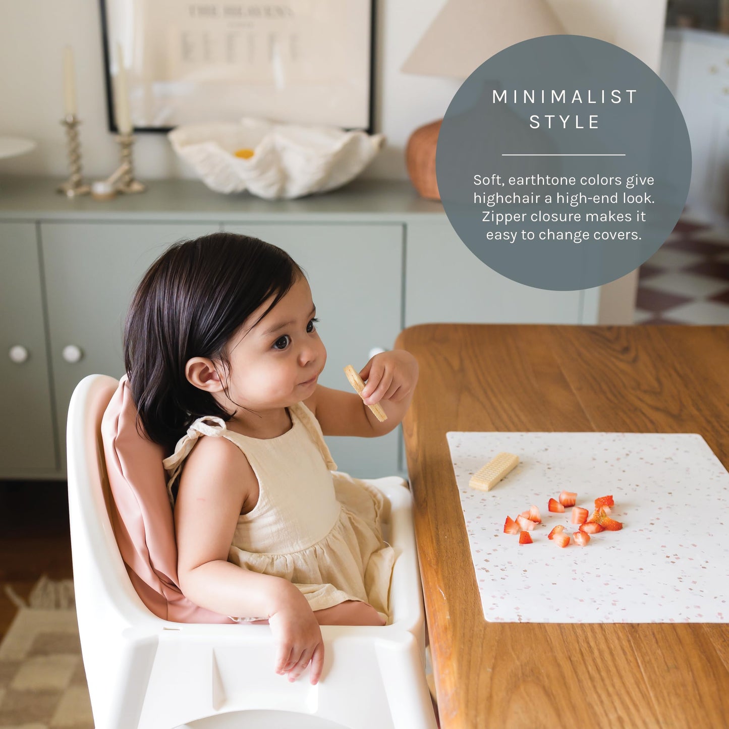 Yeah Baby Goods Wipeable Ikea Antilop Highchair Cushion Cover (Terracotta) - Soft, Waterproof Baby High Chair Cover