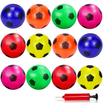 Ynanimery 12 Pack Mini Soccer Balls for Kids, 4 Inflatable Mini Soccer Balls for Indoor Outdoor Games, Small Soccer Balls for