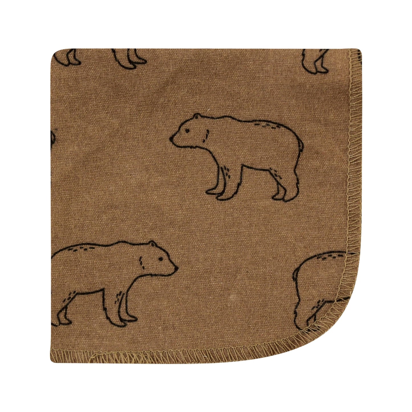 Hudson Baby Unisex Baby Flannel Cotton Washcloths, Brown Bear 12 Pack, One Size